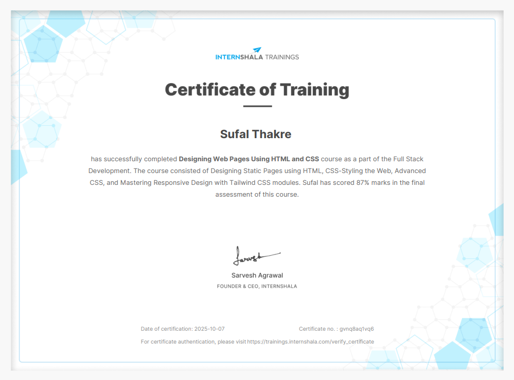 Certificate Thumbnail